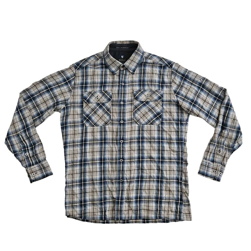 Kuhl (Mens Small) Plaid Dillingr Button Up Flannel Long Sleeve Shirt Warm Thick